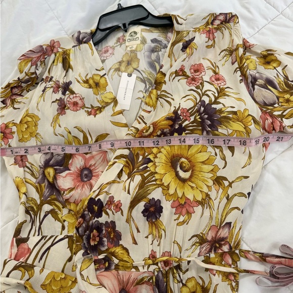 NWT Anthropologie Tiny sunflower wrap dress NWT! - Picture 9 of 13